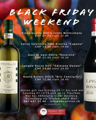 Black Friday Aktion bei Donati Vini mit ausgewählten Weinen im Sonderangebot