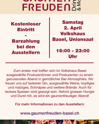 Gaumenfreuden Drinks & More im Volkshaus Basel
