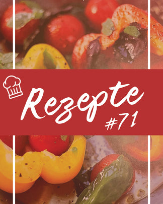 Gebackene Paprika gefüllt mit Tomaten, Kräutern und Knoblauch